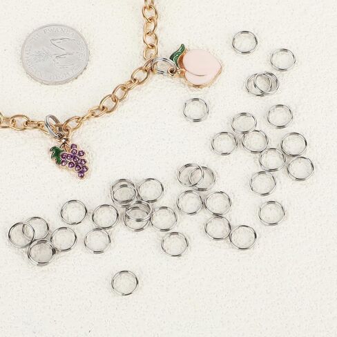 100 Pcs Small Open Jump Rings, 6 mm Stainless Steel Jump Rings, Small O Ring Connectors for Jewelry Necklaces Bracelets Earrings Crafts Decorations, and DIY in Saudi Arabia