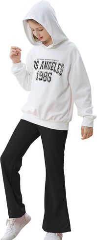 DREAM BUS Girls Letter Print Clothes Set Hoodie Sweatshirt and Flared Leg Pants for Tween Girl 2 Pcs Girl Fall Outfits in Kuwait