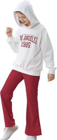 DREAM BUS Girls Letter Print Clothes Set Hoodie Sweatshirt and Flared Leg Pants for Tween Girl 2 Pcs Girl Fall Outfits in Kuwait