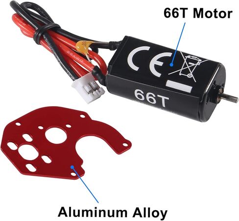 محرك RC II 050 66T محرك مصقول مع حامل معدني لـ SCX24 Gladiator Bronco C10 JLU Deadbolt B17 لأجزاء ترقية الزاحف المحورية 1/24 AXI00002 AXI00001 AXI90081 AXI00004 in Kuwait