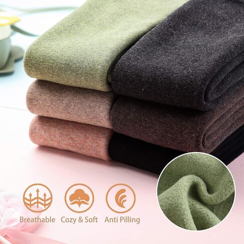 Girls Fleece Lined Leggings Kids Winter Warm High Waist Legging Pants Thick Thermal Footed Tights for Girls in Saudi Arabia