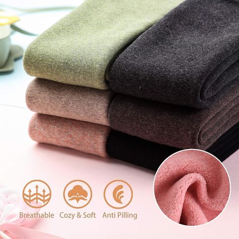 Girls Fleece Lined Leggings Kids Winter Warm High Waist Legging Pants Thick Thermal Footed Tights for Girls in Saudi Arabia