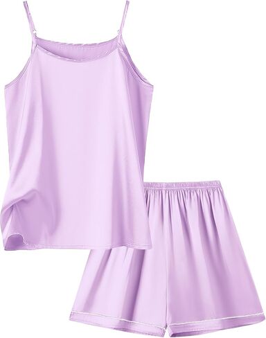 Umeyda Girls & Womens Pajamas Set Sleeveless Camisole Tank Top and Shorts 2 Piece Sleepwear Summer Outfits in Saudi Arabia