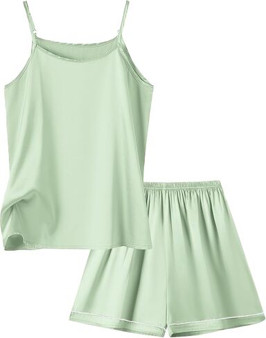 Umeyda Girls & Womens Pajamas Set Sleeveless Camisole Tank Top and Shorts 2 Piece Sleepwear Summer Outfits in Saudi Arabia