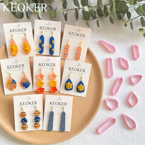 مجموعة صنع أقراط طين البوليمر من كيوكر، مجموعة صنع المجوهرات من طين البوليمر، مجموعة أدوات صنع أقراط طين البوليمر، مجموعة صنع أقراط طين البوليمر، هدية رائعة للمراهقين والبالغين، مجموعة صناعة الأقراط من طين البوليمر in Kuwait