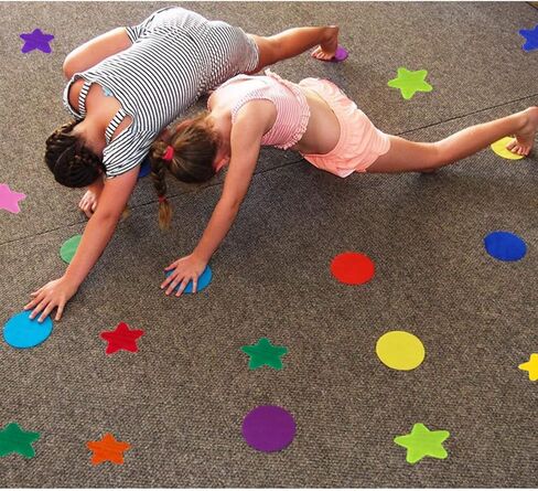 30 قطعة من علامات السجاد على شكل نجمة للسجاد على الأرض وعلامات تحديد موضع السجاد وعلامات الجلوس على السجاد، نقاط تحديد السجاد على شكل نجمة متعددة الألوان للأطفال في الفصول الدراسية في مرحلة ما قبل المدرسة ورياض الأطفال in Kuwait