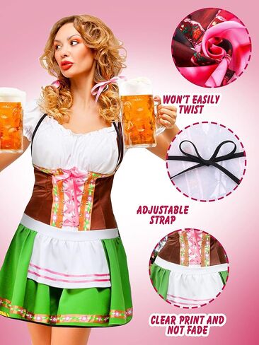 4 Pcs Oktoberfest Apron Oktoberfest Costumes Women German Dirndl Aprons Female Oktoberfest Outfit Waitress Novelty Dresses Oktoberfest Party Decorations for Kitchen Outdoor Cooking BBQ Party Supplies in Saudi Arabia
