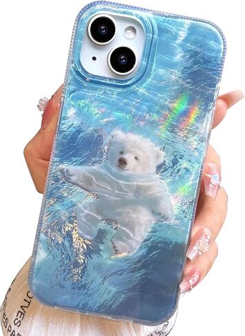 حافظة لهاتف iPhone 13 وiPhone 14 بتصميم قطة سوداء لامعة، حافظة هاتف رائعة عصرية وناعمة نحيفة من مادة TPU مضادة للصدمات للنساء والفتيات الجمالية، iPhone 14/13 6.1" in Kuwait