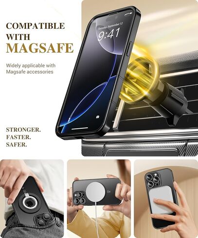 BERFY Magnetic for iPhone 16 Pro Max Case 6.9", [Compatible with Magsafe] Built-in Tempered Glass Screen Protector & Upgraded Camera Protection, Full-Body Plating Phone Case for 16 ProMax, Desert Gold in Kuwait