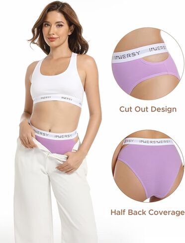 ملابس داخلية نسائية بيكيني عالية الخصر من INNERSY، سراويل داخلية قطنية قابلة للتنفس، 3 قطع in Kuwait