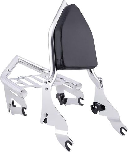 Detachable Sissy Bar Backrest+Luggage Rack Rear Grab Handles Bracket Kit, Fit for Harley Touring Street Glide Road King Road Glide Electra Glide 2009-2024 (Gloss Black) in Kuwait