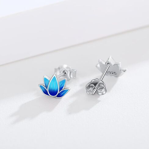 Lotus Studs Earrings Om Earrings Sterling Silver Hypoallergenic Small Lotus Flower Earrings for Sensitive Ears Lotus Studs Yoga Meditation Jewelry Gift for Women Girls in Saudi Arabia