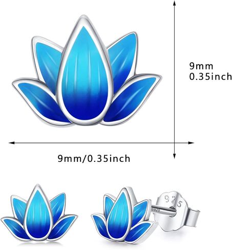 Lotus Studs Earrings Om Earrings Sterling Silver Hypoallergenic Small Lotus Flower Earrings for Sensitive Ears Lotus Studs Yoga Meditation Jewelry Gift for Women Girls in Saudi Arabia