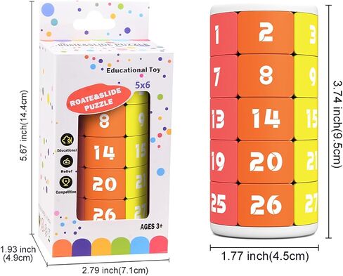 Kid's Rotate and Slide Puzzle-Design Patent,Number Slide Puzzles for Kids Ages 3-8, Activities Brain Teaser Create More Patterns for Birthday/Halloween/Christmas in Saudi Arabia