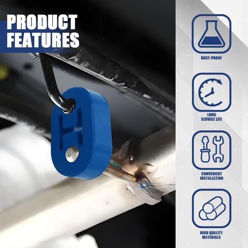 4PCS Rubber Exhaust Hanger, Muffler Exhaust System, 2 Holes Heavy Duty Auto Exhaust Muffler Insulator Bushing, Universal Car Accessories High-Density Muffler Hanger for Cars (Red, 4PCS) in Kuwait