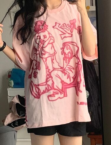 Vamtac Oversized Graphic Tees Y2k Vintage Tees for Men Women Streetwear Unisex T Shirts in Saudi Arabia