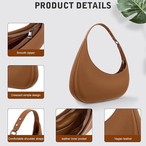 حقيبة كتف YDSIII للنساء، حقيبة كتف عصرية من الجلد النباتي للنساء مع حقيبة بمقبض علوي، حقيبة للخروج in Kuwait