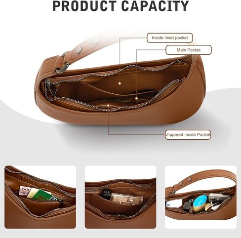 حقيبة كتف YDSIII للنساء، حقيبة كتف عصرية من الجلد النباتي للنساء مع حقيبة بمقبض علوي، حقيبة للخروج in Kuwait
