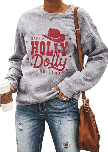 JINTING Christmas Sweatshirt for Women Merry Christmas Hoodie Funny Christmas Shirt Christmas Long Sleeve Pullover Tops in Saudi Arabia