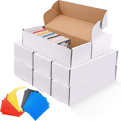 صندوق تخزين بطاقات التداول من Septo مكون من 8 قطع، صندوق بطاقات لبطاقة البيسبول وبطاقة Tcg مع 15 قطعة من صناديق تجميع بطاقات الفواصل ومنظم البطاقات، يحمل 4800 بطاقة in Kuwait