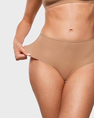 INLYRIC Women's Inbarely Soft Full Briefs - Mid Waist Underwear Breathable Stretch Tagless Ladies Panties 3 Pack in Kuwait