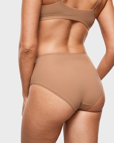 INLYRIC Women's Inbarely Soft Full Briefs - Mid Waist Underwear Breathable Stretch Tagless Ladies Panties 3 Pack in Kuwait
