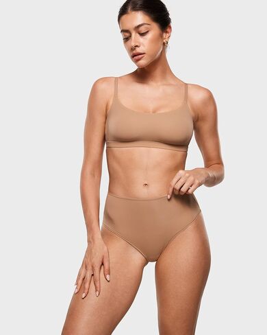 INLYRIC Women's Inbarely Soft Full Briefs - Mid Waist Underwear Breathable Stretch Tagless Ladies Panties 3 Pack in Kuwait