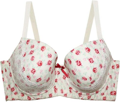 MIERSIDE Women's Red/Purple Plus Size Sexy Printing Demi Bra in Saudi Arabia