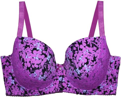 MIERSIDE Women's Red/Purple Plus Size Sexy Printing Demi Bra in Saudi Arabia