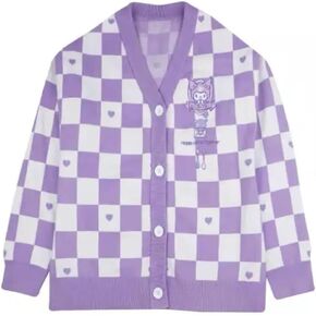 Kawaii Cinnamoroll Cardigan Sweaters for Women Girls Long Sleeve Open Front Knit Cardigans JK School Uniform