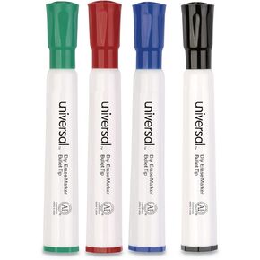 Universal UNV43680 Medium Bullet Tip Dry Erase Marker - Assorted Colors (4/Set)