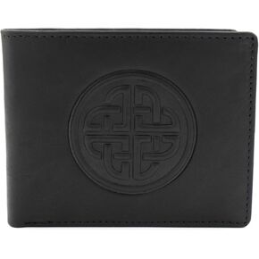 Briomhar Irish Bi-Fold Leather Wallet for Men - Irish Celtic Knot Design Made in Ireland - Tan