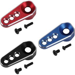 3Pcs 25T Servo Arm Metal Servo Horn Upgrade for 1/18 TRX4M Stock Servo(Black Red Blue)
