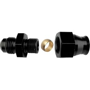 10AN Male Flare to 5/8 Tube Hose Fitting Adapter Fuel Hard Tubing Line Black Aluminum Anodized