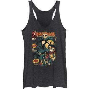 Disney Nightmare Before Christmas Comic Cover Women's Racerback Tank Top