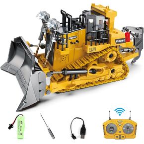 Remote Control Excavator Toy for Boys Ages 6+,11-Channel RC Excavator Toy,with Metal Shovel,2.4Ghz RC Construction Vehicle,Ideal Gifts for Kids on Birthday,Christmas