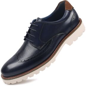 RITIZEN Men's Oxford Formal Shoes Classic Lace-up Dress Shoes Business Casual Oxford Genuine Leather Shoes