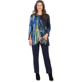 Jess & Jane Women's Layla French Brushed Knit Patch Pocket Tunic