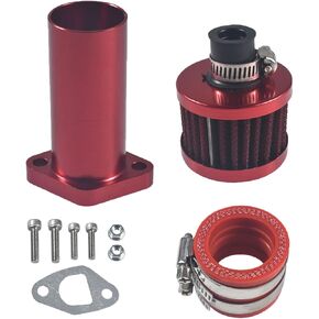 Intake Pipe Adapter Manifold With 12mm Air Filter For 196cc 212cc GX200 CT200 pwk24 VM24 Go Kart Mini Bike Red