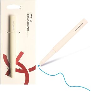 New Blue Water Erasable Marker for Fabric, Smooth-Touch Disappearing Ink Pen, Embroidery Pen, Water Soluble Marking Tool for Quilting, Sewing, DIY Crafts