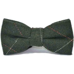 Luxury Herringbone Forest Green Tweed Bow Tie, Bowtie