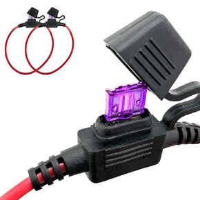 MGI SpeedWare 3AMP Mini ATM Blade Fuse with 18AWG Inline Fuse Holder Harness (2-Pack)