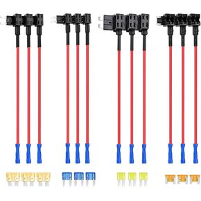 belomi 12pcs سيارة الصمامات الحنفية، 12V السيارات إضافة دائرة الصمامات الحنفية عدة، 4 أنواع مايكرو 2 القياسية البسيطة البسيطة منخفضة الملف الشخصي محول الحنفية الصمامات الصغيرة، ATO ATC ATM APM حامل منصهر، عالمي للمركبات in Kuwait