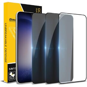 [2 Pack] GOBUKEE Compatible with Metal Ring Camera Lens Protector with Installation Tray X 2 Samsung Galaxy S23 Ultra 5G 2023, Slim Fit, Anti-Glare, HD Clear, Easy to Attach (Black)