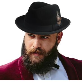 VECRY Wool Fedora Hats for Men Women Felt Church Trilby Derby Hat
