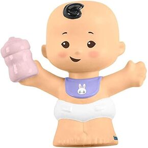 Replacement Part for Fisher-Price Little People Bundle 'n Play Playset - GKY43 ~ Replacement Baby Figure ~ Black Hair ~ Holding Baby Bottle ~ Bunny Bib