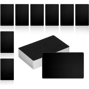MECCANIXITY 150Pcs Metal Business Card Blanks,1/64" Thick 3.4x2" Sapphire Blue Aluminum Laser Engraving Materials Unique Cards for DIY Name Cards,Credit,Luggage Tags