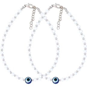 Black Bead Crystal Evil Eye Anklet for Women Handmade Simple Waterproof Ankle Foot Bracelets for Women Minimalist Jewelry Adjustable