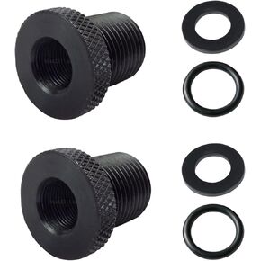 2-Pack Thread Adapters and Rubber Washers, 1/2 * 28-3/4 * 16,Replacement Transmission adapter with Washers,Black
