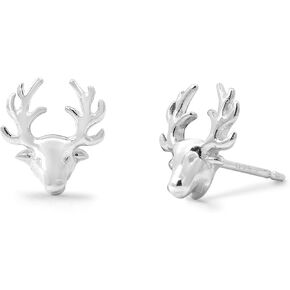 Boma Jewelry Sterling Stag Deer Head with Antlers Stud Earrings